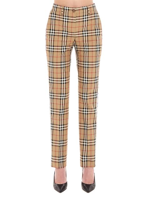 womens burberry trousers|Burberry style print trousers.